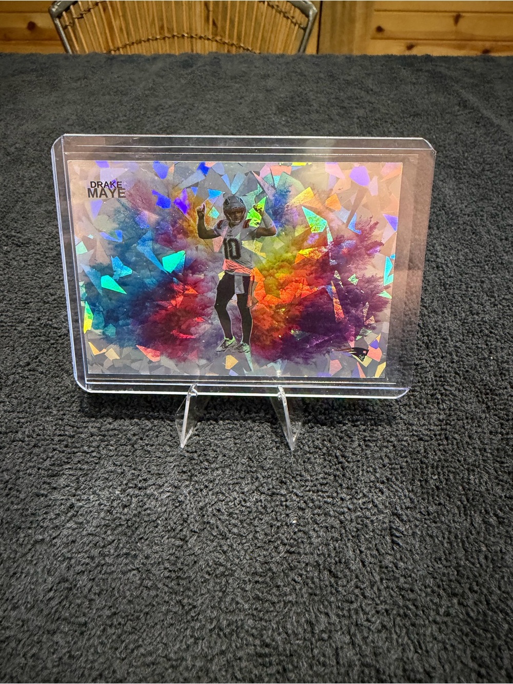 Drake Maye Holographic Art Card - Multicolor